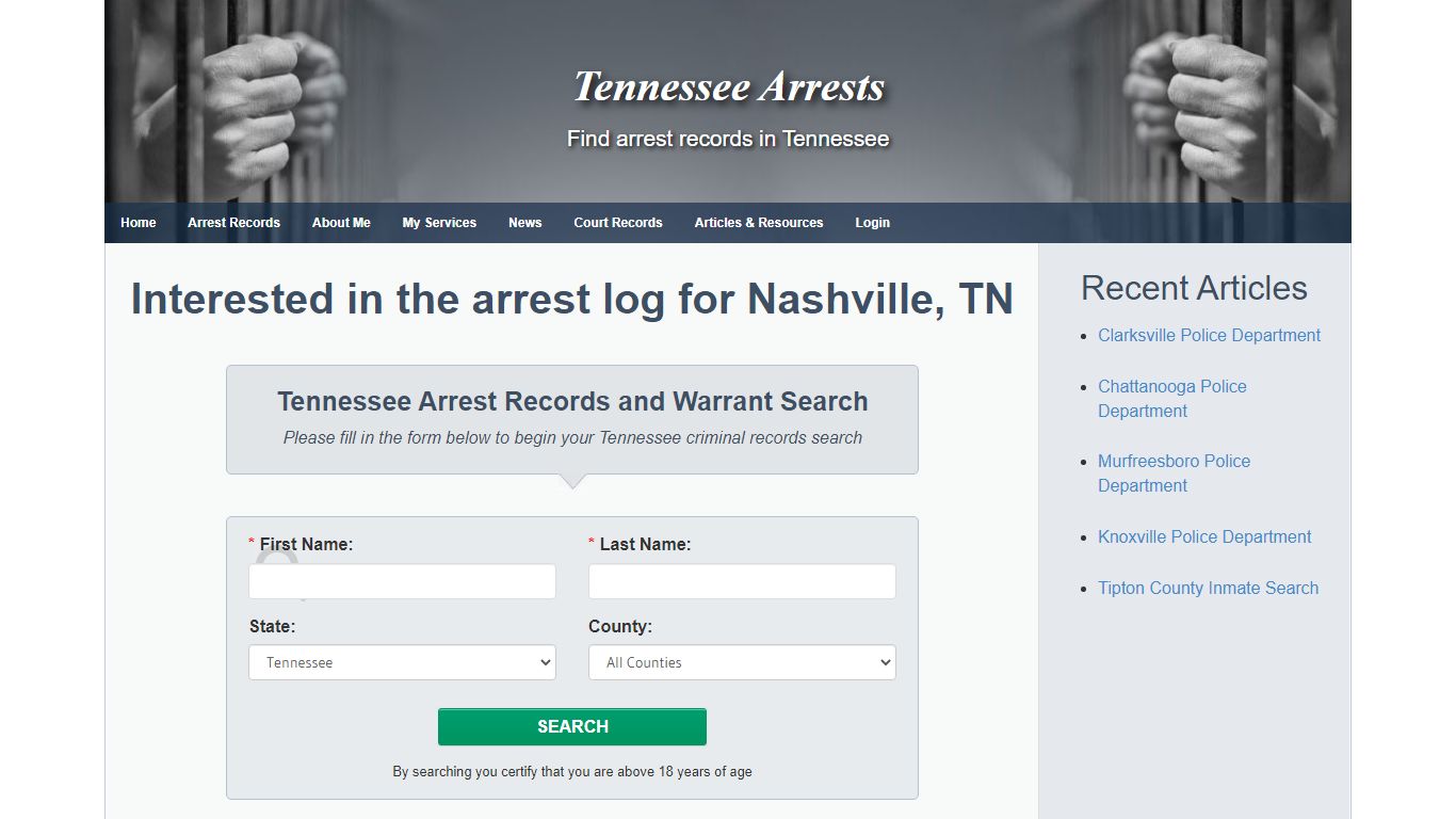 Nashville TN Warrant Search and Arrest Records - Tennessee Arrests